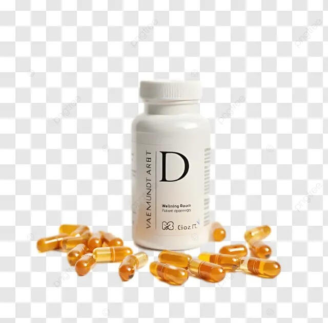 Vitamin D capsules in soft natural light