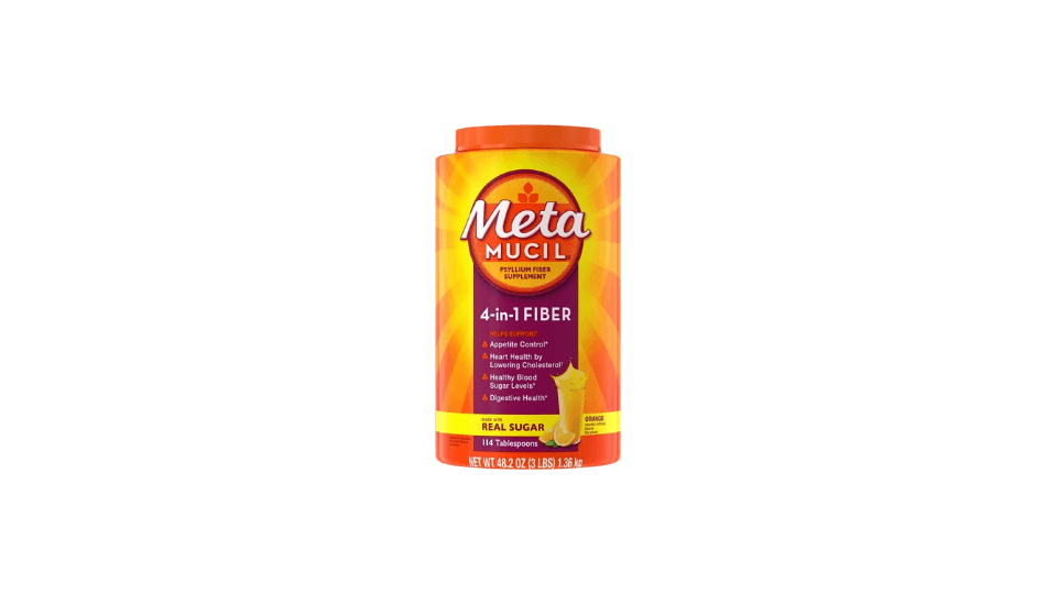 Metamucil psyllium fiber supplement product packaging